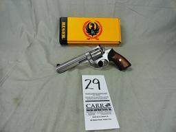 Ruger GP100, 357 Org. Cardboard Box, Stainless, 6” Bbl., Rubber Grip w/Wood