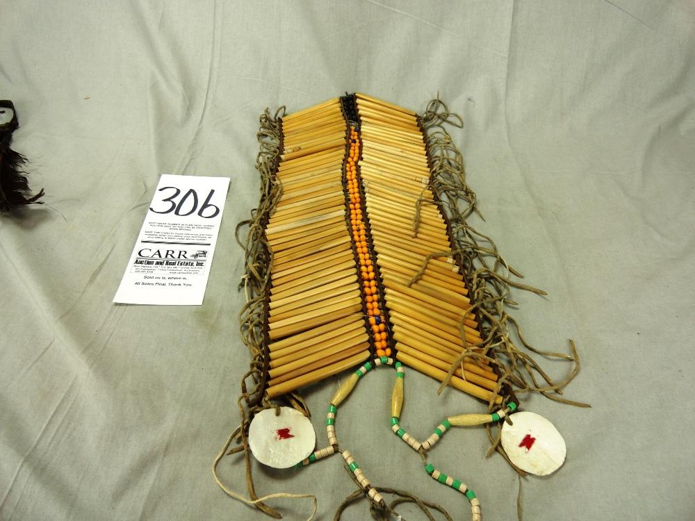 Reed Breast Plate w/Yellow Beads & Fringe (IA)