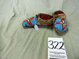 Moccasins, Blue w/Red Flowers (IA)