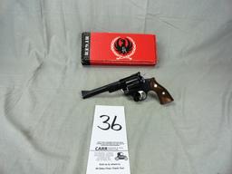 Ruger Security Six 357, Red Ruger Box, Blued, 6” Bbl., Wood Grips, SN:155-7