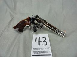 S&W 586, 357, Nickel, 6” Bbl., Wood Grips, SN:AEL19090 (Handgun)