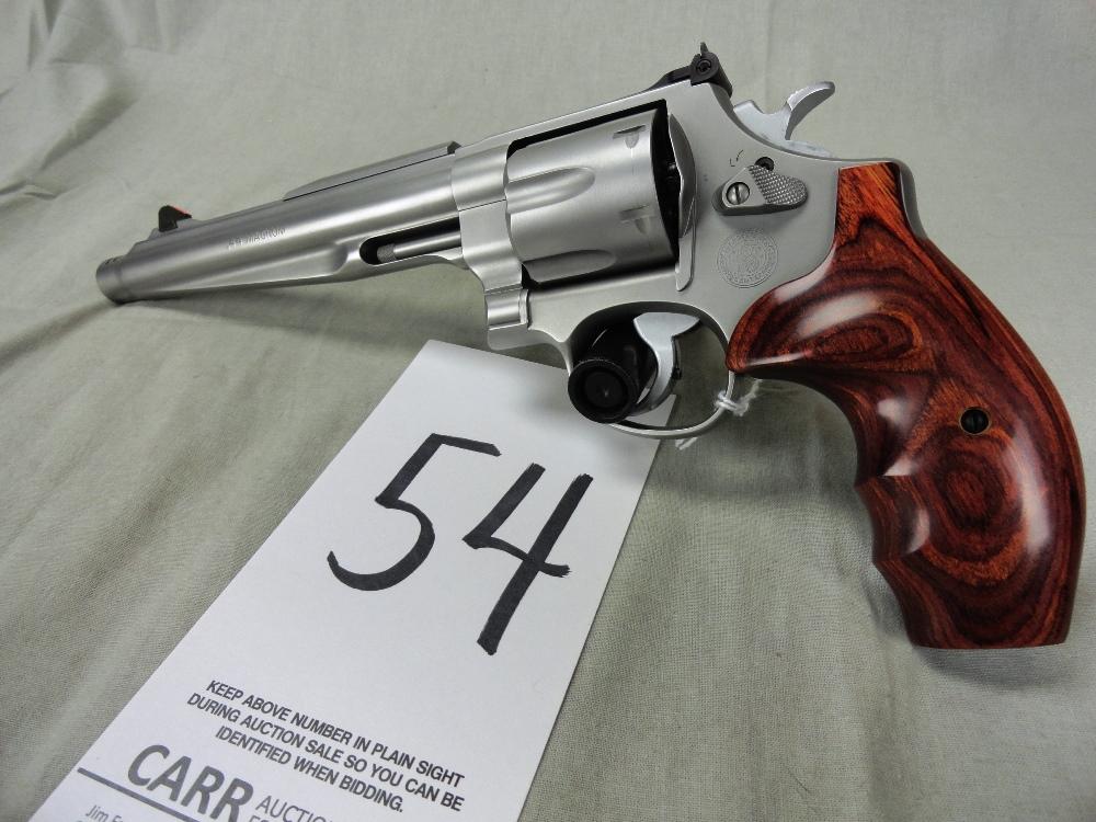 S&W 629-6, 44 Mag, NIB/Never Fired, Stainless 7.5” Bbl., Wood Grips, Org. R