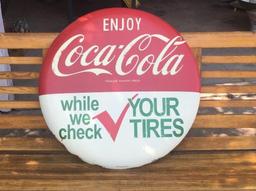 24" Coke Tire Button Sign