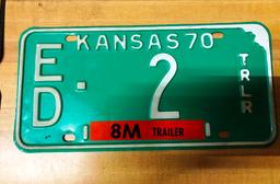 (7) Edwards County, KS Truck/Trailer License Plates (2) 1967, (2) 1968, (2) 1969, 1970