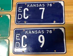 (5) Edwards County, KS Truck/Trailer License Plates, (3) 1975, (2) 1976