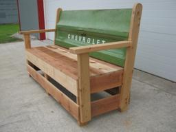 Tailgate Bench – tailgate is from a 1973-1987 Chevrolet pickup, built from cedar lumber