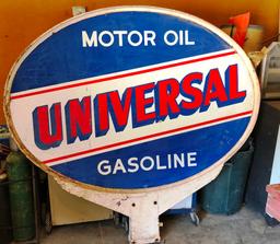 Universal Lubricants "Wichita, KS" double sided Porcelain Sign 7' x 5'