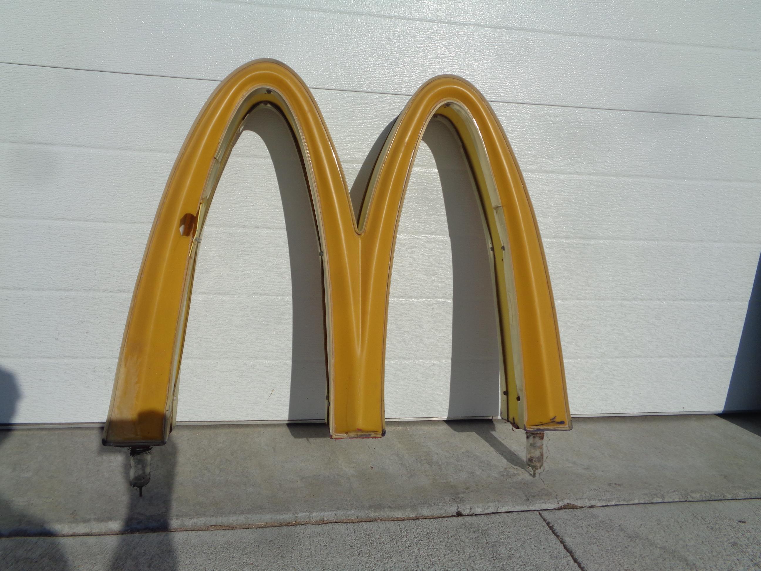 McDonalds Golden Arches, Double Sided Plastic, 29" x 23"