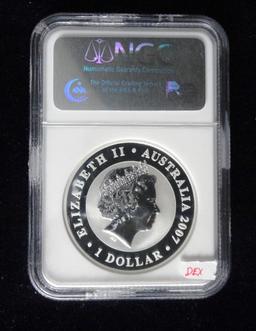 2007 Australian $1 Silver Round Kola NGC MS 70