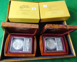 (2) 2014 S ANAXS MS 70 U.S. Silver Eagles, SN:1418 – 1419