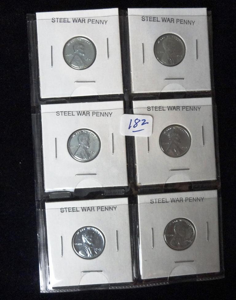 (6) Steel War Pennies 1943