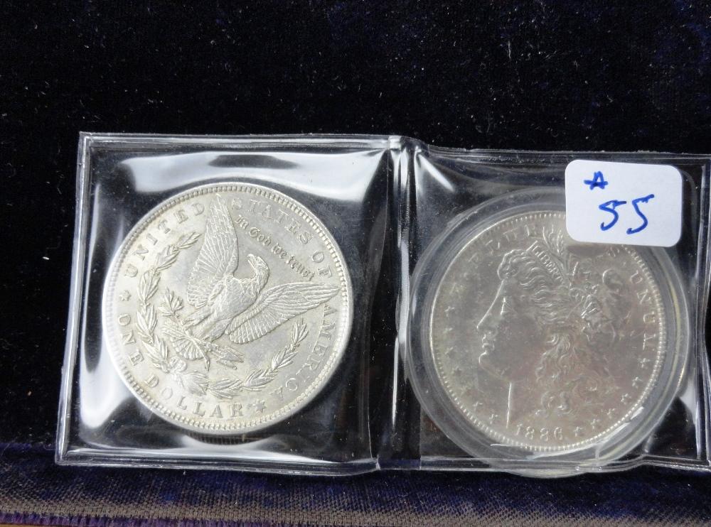 (2) 1886 Morgan Dollars UNC