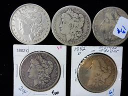 (4) 1882 O – 1882 S Morgan Dollars