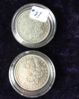 (2) 1921 S Morgan Dollars