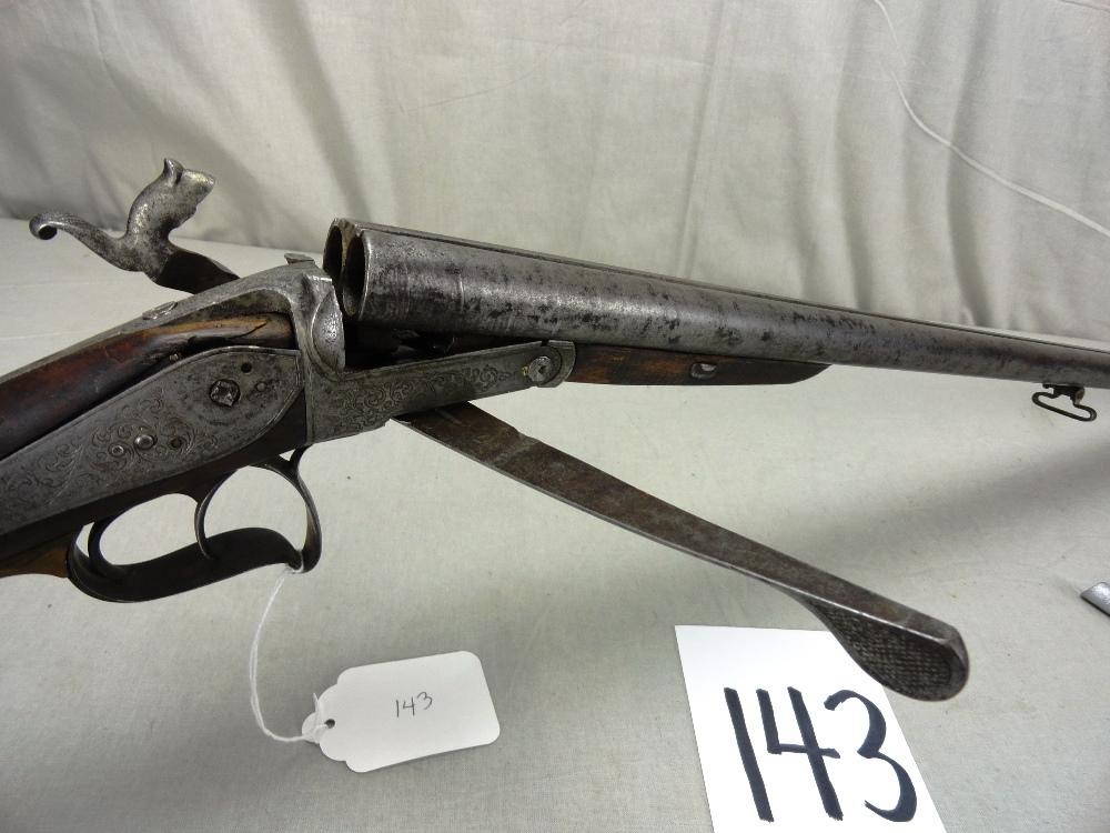Antique Double Bbl. 20-Ga. Shotgun, Pinfire, As Is (1-Hammer Missing) (EXEM