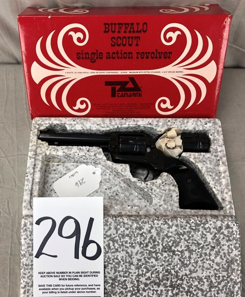 Tanarmi "Buffalo Scout" .22-L-S-LR-Cal. Revolver w/.22 Win Mag Extra Cyl. w/Box,