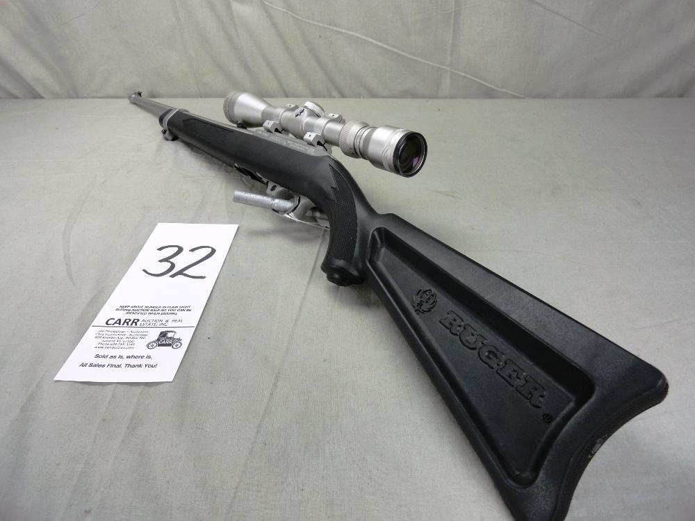 Ruger Stainless Steel 10/22 22LR w/Tasco 3x9x40 Scope, SN:24632857