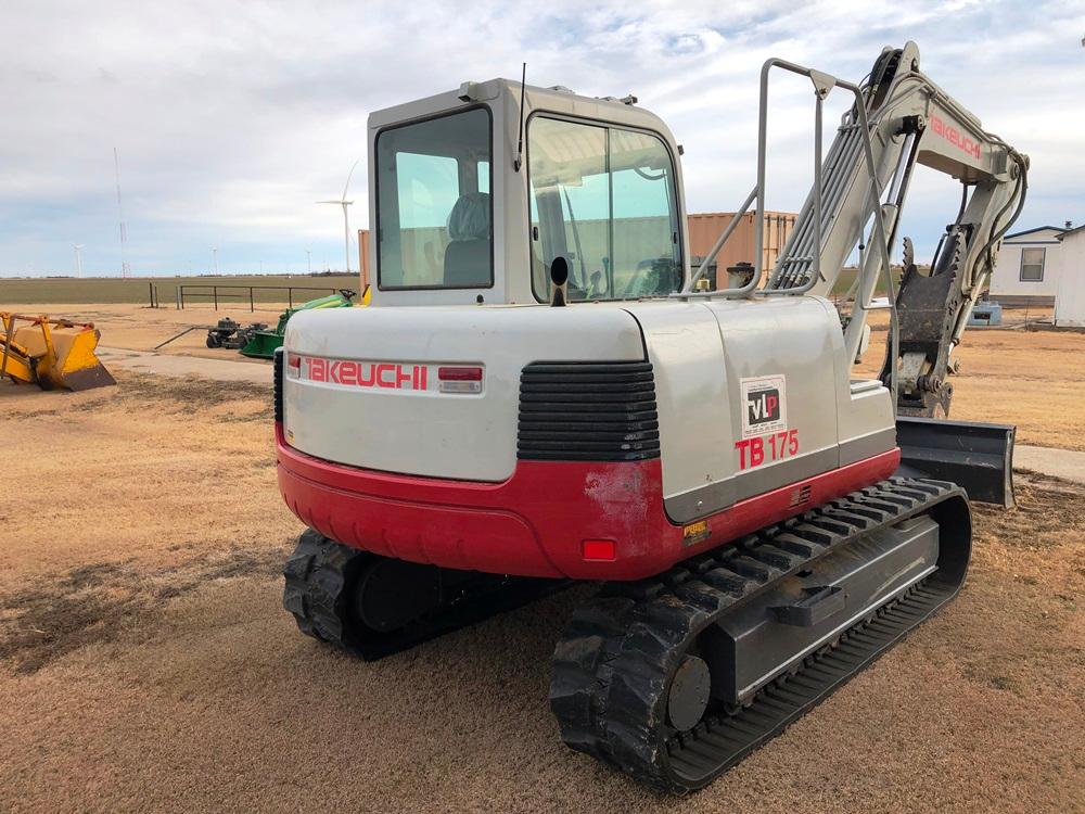 2005 Takeuchi TB175CR Excavator, Rubber Tracks, Front Blade, Thumb, (2) Buckets -18’ & 33’, 487 Hrs.