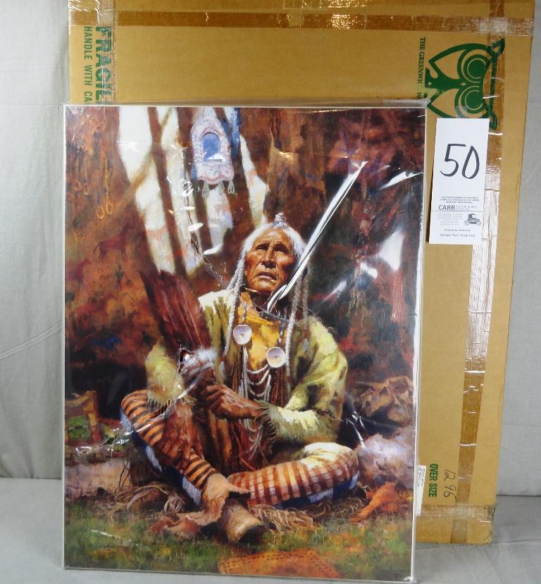 “Holy Man of the Blackfoot” on Canvas, 244/975 by Howard Terpning