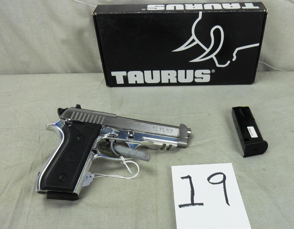 Taurus PT 92 AFS 9mm Pistol, SN:TGP62082, NIB (Handgun)