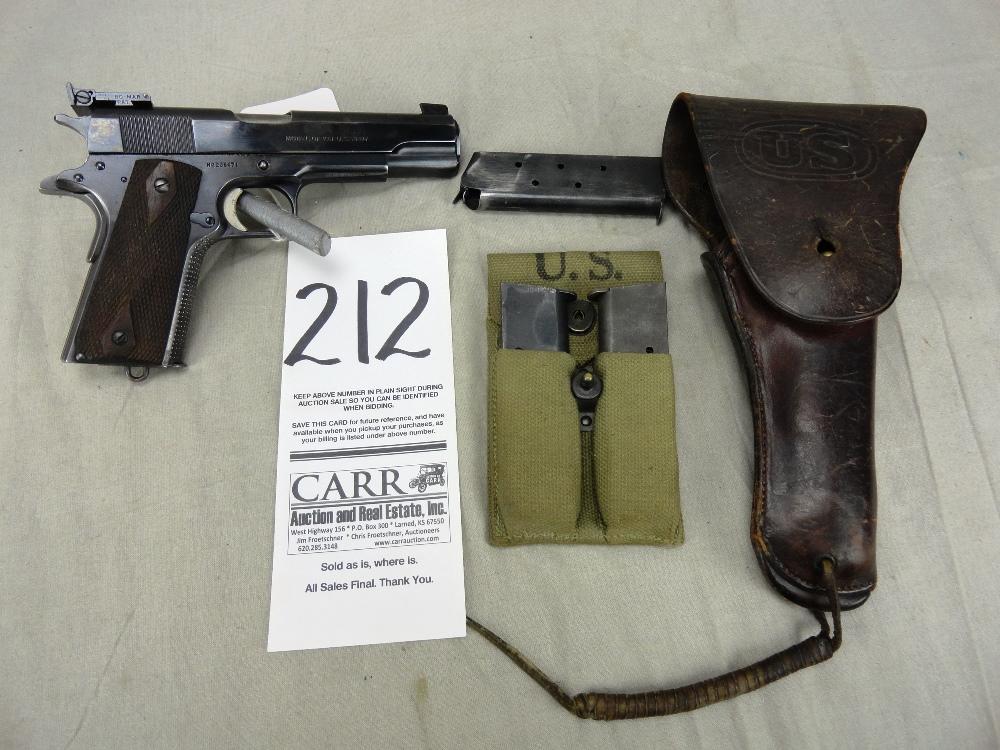 Colt  US Army 1911, 45 Auto, Mfg. 1945 SN:236471 w/US Holster, (3) Extra Mags (Handgun)