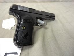 Colt Automatic 380 Hammerless Pistol, SN:69479 (Handgun)