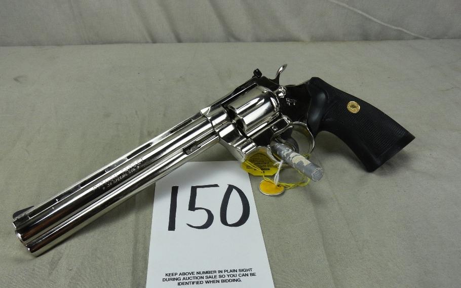 Colt Python Target 38-Spl., Nickel, 8" Bbl., Revolver, As New, In Box, SN:LA9294 (Handgun)