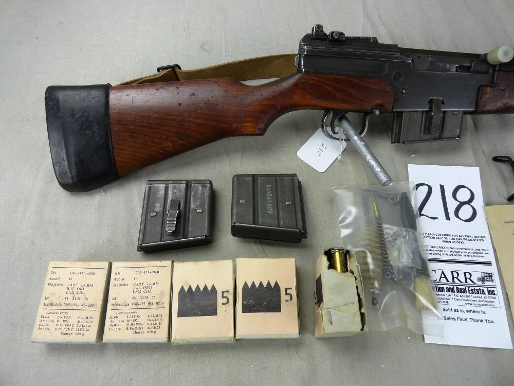 Fusil MAS Model 1949-56, 7.5mm w/Bayonet, Sling, Grenade Launch Site, Manual Kit & Gas Cut Off, SN:G