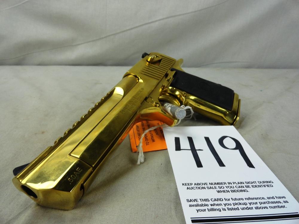 Magnum Research Desert Eagle Gold Finish Pistol, .50AE, SN:DK0008106, NIB (Handgun)