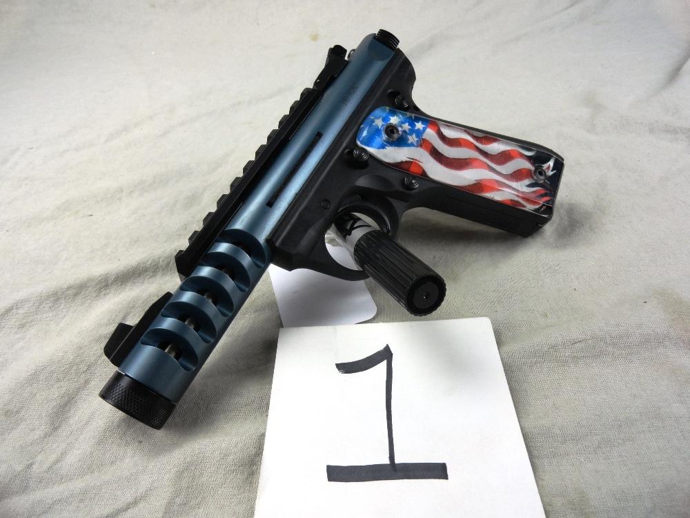 1. Ruger 22/45 Lite Auto, 22-Cal., SN:390-96282, Blue Threaded Bbl., Slotted Bbl. Flag Grips w/Box (