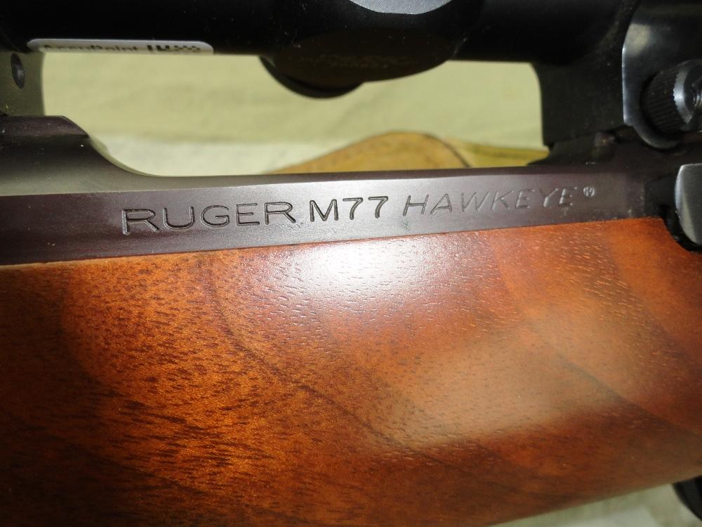 105. Ruger Hawkeye 77 Bolt, 375-Cal., SN:710-27346, Trijicon Scope 1x4 Dangerous Game