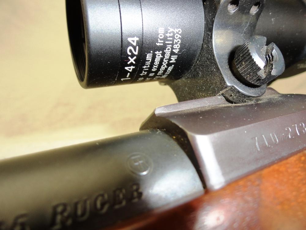 105. Ruger Hawkeye 77 Bolt, 375-Cal., SN:710-27346, Trijicon Scope 1x4 Dangerous Game