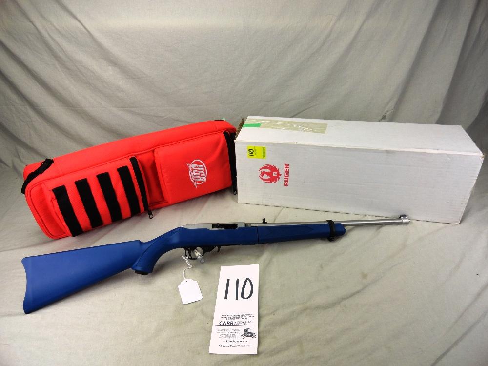 110. Ruger 10/22 Auto, 22-Cal., SN:Gold-3678, Takedown-Blue SS Bbl. w/Box