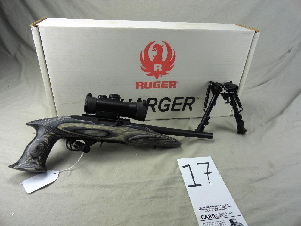 17. Ruger Charger, Auto 22, SN:490-24613, Green Lam Stock Quick Pt Scope Bipod w/Box (HG)