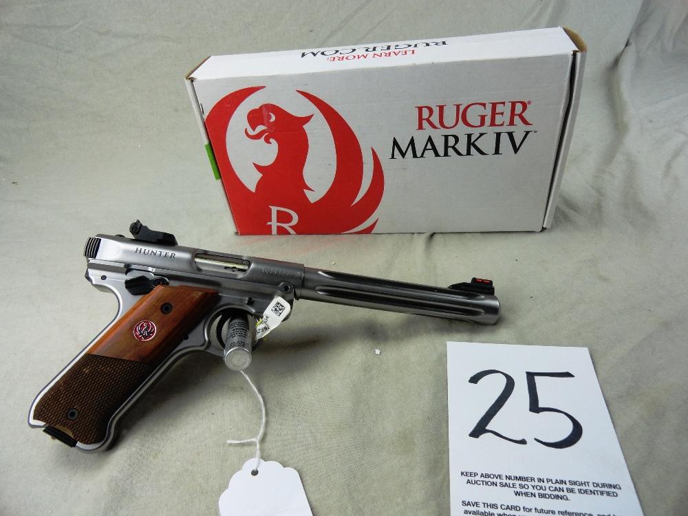 25. Ruger Mark IV Hunter, Auto, 22-Cal, SN:401032994, SS Fluted HB Unfired w/Box (HG)