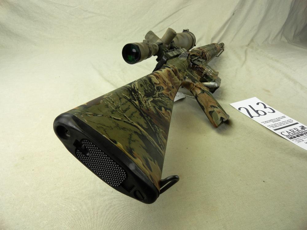 263. Armalite AR-10A4, Auto, 243-Cal., SN:US563669, Camo/Leupold Scope w/Box