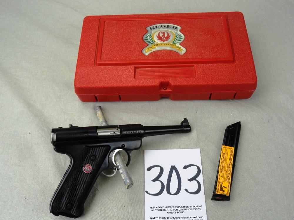 Ruger Mark II, 22-LR, 50-Yrs., SN:222-44318 w/Box & Extra Mag (HG)