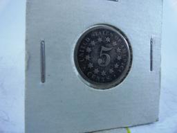 1868 Shield 5-Cent, VF12