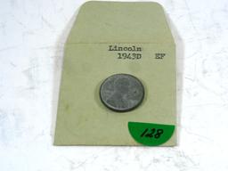 1943-D Lincoln Cent, EF
