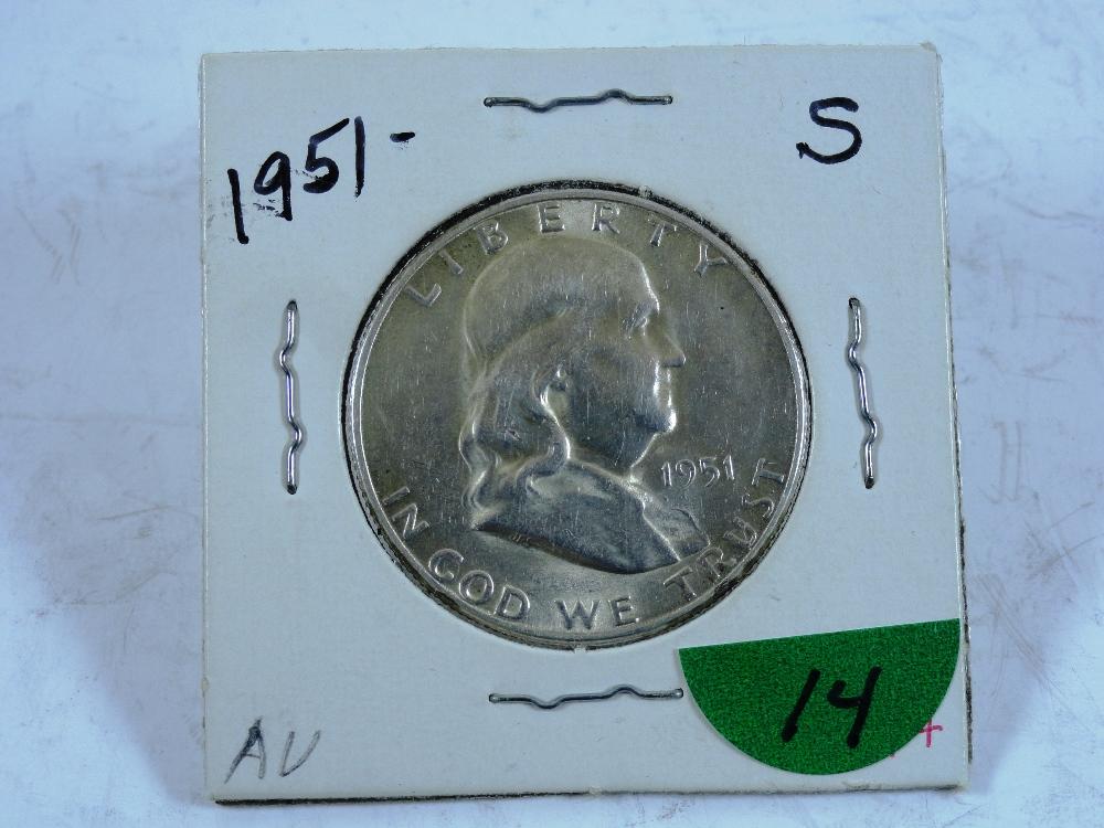 1951-S Franklin Half-Dollar, AV