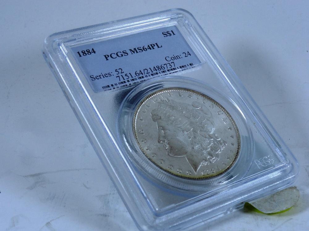 1884 Morgan Dollar, MS64PL