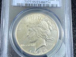 1934-S Peace Dollar, AU55