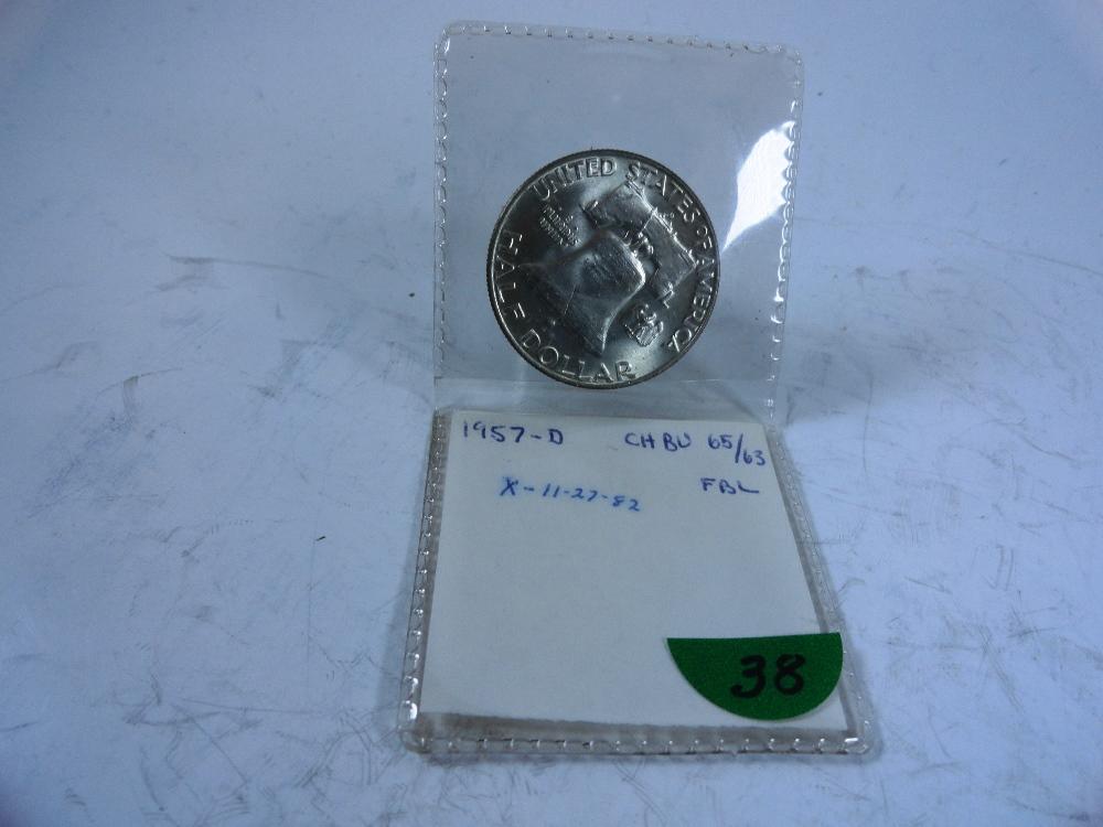 1957-D Franklin Half-Dollar, MS65/63