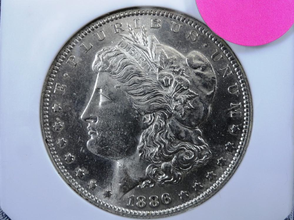 1886-S Morgan Dollar, AU58