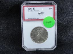 1917-S Walking Liberty Half-Dollar, AU50