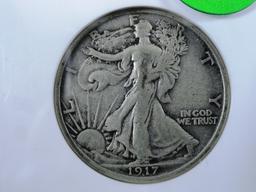 1917-D Walking Liberty Half-Dollar, EF40