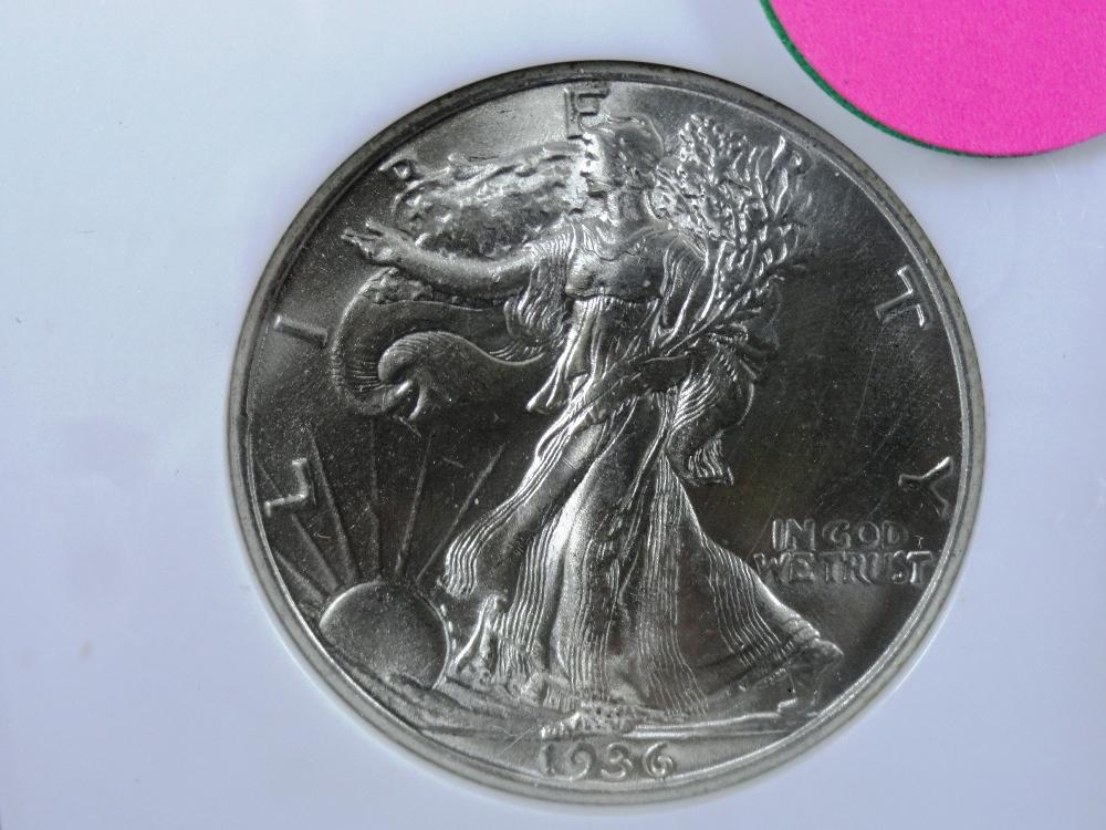 1936-D Walking Liberty Half-Dollar, EF45