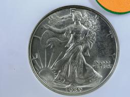 1939-S Walking Liberty Half-Dollar, MS65