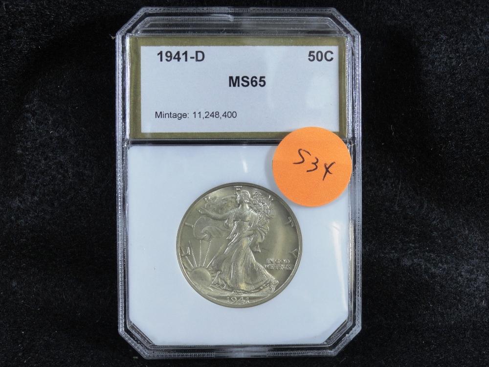 1941-D Walking Liberty Half-Dollar, MS65