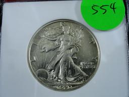 1920 Walking Liberty Half-Dollar, AU55